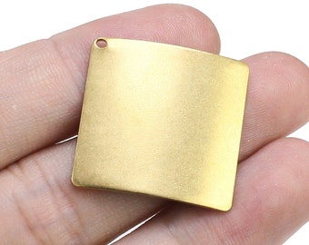 Vierkante bedels, messing bedel voor sieraden maken, kettinghanger, geometrische oorbellen, 33,2 x 0,8 mm - R2415