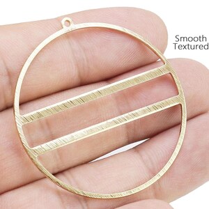 Textured Round Circle Charm, Equal Sign Earring Charm, Brass Charm For Jewelry Making, Necklace Pendant, 45.2x43mm -R2823 R735