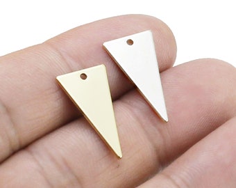 Dreieck Anhänger, Dreieck Anhänger, echt vergoldet, Ohrring Anhänger, Schmuckherstellung, Geschenk, 21 x 11 mm - G194