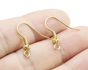 Brass Earring wires, Disco Ball Earring Hooks, Earrings making, Simply Ear Wires, 21mm, Jewelry Supplies - R2682