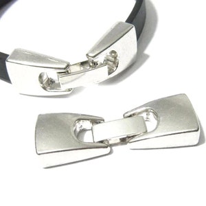 5pcs 10mm Leather Clasps, Flat Leather Clasp, 10x2mm Clip Clasp, Leather Bracelet Making -FH07