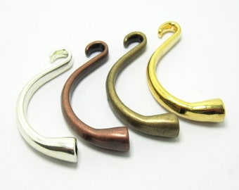 3sets Half cuff clasp, 5mm Round leather clasp, Open hook clasp, Bracelet connector - RH01