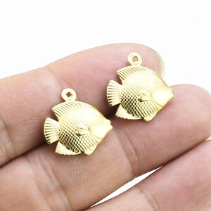 Solid Fish Charm, Goldfish Earring Charms, Animal Charm For Jewelry Making, Earring Findings, Raw Brass, 18x17.4x4.4mm - R1343