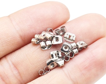 Stainless Steel Earring Backs, Butterfly Earplugs, Metal Ear Nuts, Stud Earring Findings, Earrings Stopper - S030