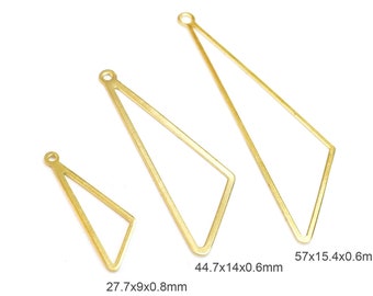 Dreieck Ohrring Charms, Schmuckherstellung Charms, Geometrische Ohrring Zubehör, Halskette Anhänger, Rohmessing Zubehör-R2557