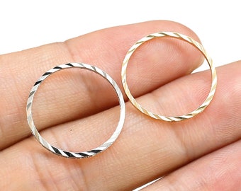 Round Circle Earring Charms, Lace Brass Connector, Gold / Silver Tone, Round Brass Findings, 18x1mm, Jewelry Making - RP134 RP135