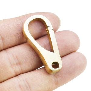 Halter Snap Saddle Hook, Handbag Buckle Strap Connector, Fixed Loop Lobster Clasp, Raw Brass Carabiner Clasp, Keychain Making - R2724