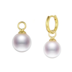 Shell Pearl Charms For Hoops, Detachable Earring Charms, Jewelry Making, Necklace Charm, Interchangeable, Real Gold Plated - G1034 G1047