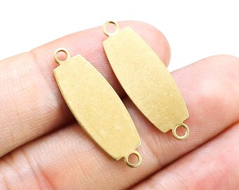 Oval Rectangle Connector, Blank Earring Charms, Jewelry Making, Earring Embryo, Raw Brass Findings, 26.6x9.2mm - R2543