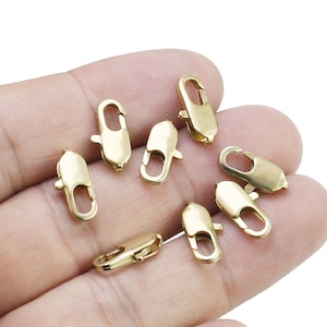 Brass Lobster Clasp, Raw Brass Claw Clasps, Bracelet Clasp, Chain Connector, Jewelry Making, 9mm 12mm 14mm - R201
