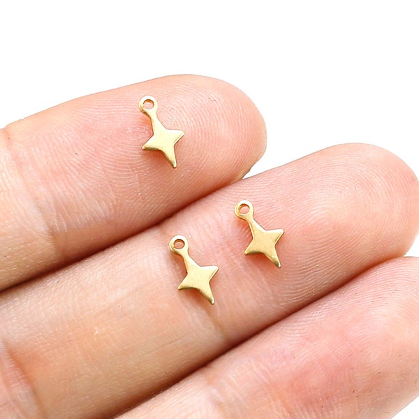 North Star Charms, Mini Star Charm For Jewelry Making, Celestial Charm, Earring Findings, 8x4.7mm, Jewelry Supplies - R2575