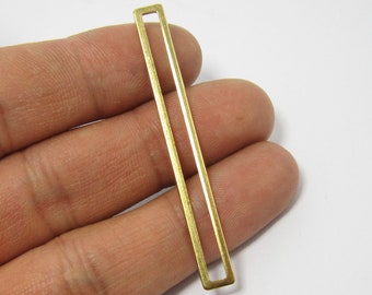 Messing rechthoekige oorbelbedels, lange rechthoekige messing connector, 56 x 6 x 1 mm, messing oorbellen, geometrische oorbellen, sieraden maken - R726