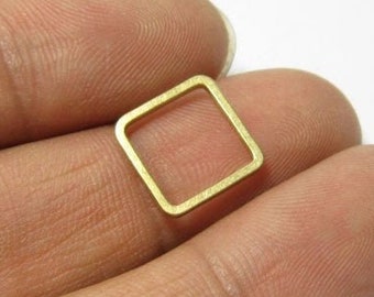 Square Brass Charms, Earring Connector, 12x1mm, Geometric Brass Charms, Jewelry making supplies - R015