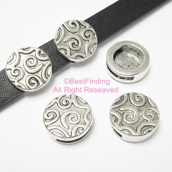 10pcs 10mm flat leather findings 10x2mm symbolize leather slider -FF22