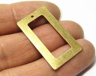 Rechteck Ohrring Charms, Messing Rechteck Charme, 32x18x0.5 mm, Ohrring Zubehör, Halskette Anhänger, Schmuckherstellung - R021