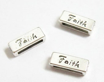 10pcs Faith slider bar For Flat leather cord 10mm flat hole Leather findings -FF58