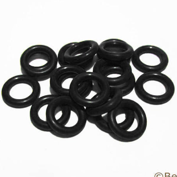 30pcs 10mm Silicone o rings Round or Flat leather rubber o rings Black Fix rings eco-friendly