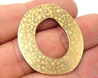 10pcs Brass pendant 40mm Hammered circle brass charms with loop R382