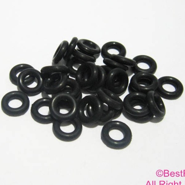 30pcs 8mm black silicone o rings Round leather finx rings eco-friendly