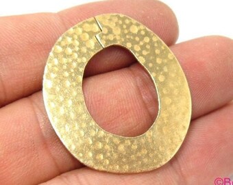 Brass earrings pendant 30x35mm Irregular hammered brass charm Necklace findings R032