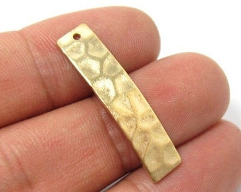 Hammered Rectangle Earring Charms, Brass Charms For Earrings, 32x10mm, Earring Findings, Necklace Pendant, Jewelry making Supplies - R060