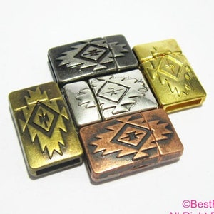 3pcs Leather clasp 10mm leather connector 10x2mm Tribal textured clasps for leather bracelet FC02