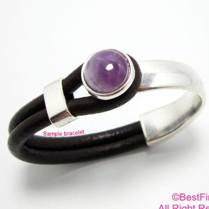 3sets Half cuff clasp, 10x5mm, Amethyst cabochon, 5mm Half cuff clasp - RH21