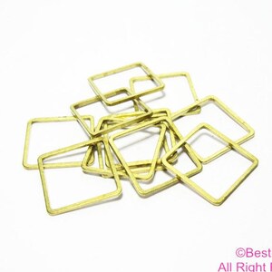 Brass square 14mm Raw brass necklace charms findings 14x1mm earrings pendant R014