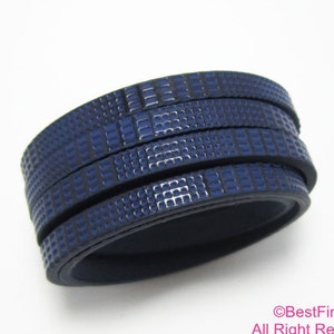 1meter 5mm Leather strips Navy blue press vein 5x2mm leather cord F11F
