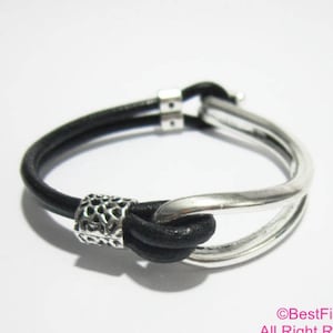 5pcs Half cuff bracelet clasp, Open hook clasps, Leather bracelet connector, Bracelet making - RH03