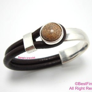 3sets Half cuff clasp, 10x5mm, Picture stone, Half cuff bracelet making, Metal bangle - RH18