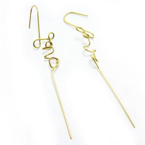 Carta de amor Alambre de latón para el oído, hallazgos de pendientes, 73x12x0.7mm, Ganchos para pendientes de latón, Suministros para pendientes - R988