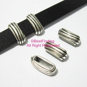 10pcs 10x2mm Thin stripe leather findings 10mm Flat leather slider -FF75