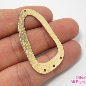 Ciondoli per orecchini a triangolo martellato, ciondolo in ottone per creazione di gioielli, risultati per orecchini geometrici, 43x26mm - R041