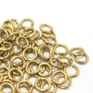 Jump rings, Raw brass jump ring, 4.5x0.8mm, Round jump ring, Link Chain Connector, Jewelry making supplies - R291