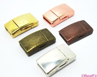 3pcs Leather Clasps, 10mm Leather Clasp, 10x2mm, Leather Bracelet Making, Jewelry Supplies - FC03