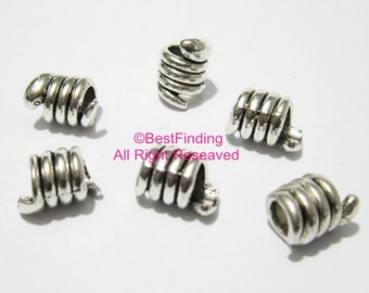 20pcs Metal beads spacers beads Silver tone Twine snake metal beads Large Hole beads RB14