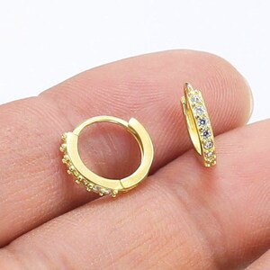 CZ Earring Hoops, Round Circle Earrings, Earrings Making, 10mm 12mm, Cartilage Earrings, Raw brass Earrings, Jewelry Supplies - R2111 R2811