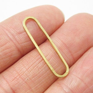 Brass Charm, Earring Accessories, Oval Brass Connector, 25.5x6.5x1mm, Geometric Brass Findings For Jewelry Making - R506
