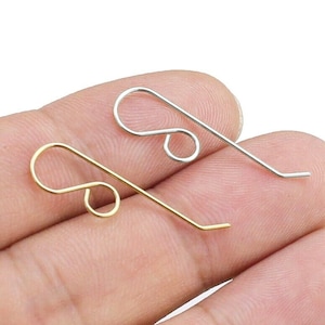 French Ear Wires, Simple Earring Hooks, Long Earring Wires, 30mm, Earrings Making, Raw Brass Jewelry Supplies -R594 S027