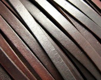Verontrust plat leren koord, 6 x 2 mm, 7 x 2 mm, 8 x 2 mm, lederen strips, oud bruin, armbanden maken, sieradenbenodigdheden