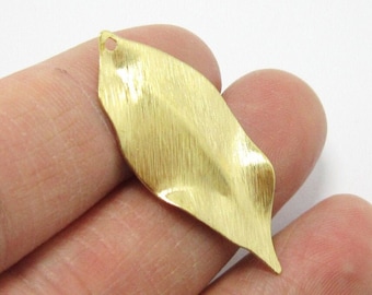 Textured Leaf Earring Charms, Brass Leaf Charm, Earring Findings, 35.6x16mm, Necklace Pendant, Jewelry Making -R1261 R1230