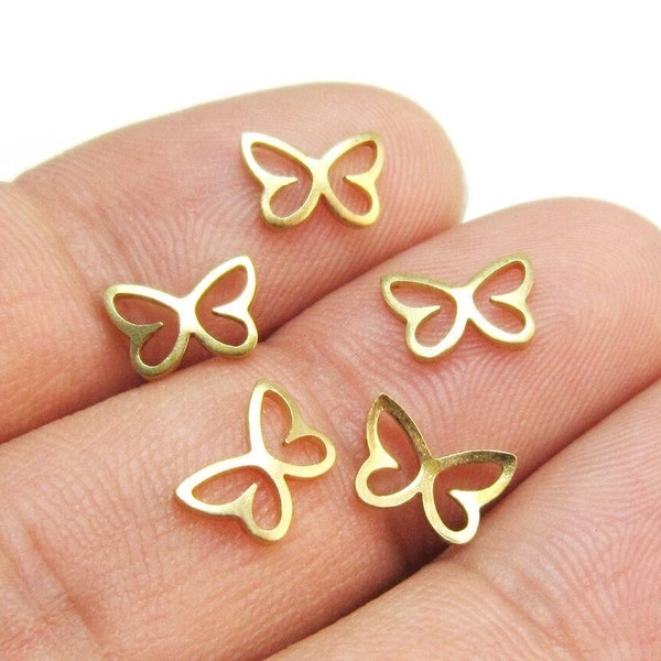 Cute Butterfly Charms, Jewelry Making Charms, Animal Charms, Link Chain Connector, 9x6mm, Earring Embryo, Jewelry Supplies - R1737