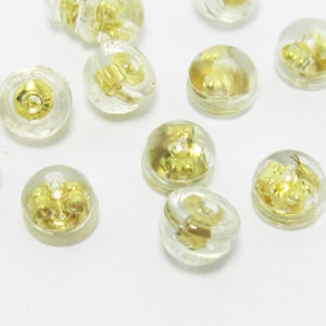 Earrings backs, Round earplugs, Silicone cover brass, 5.5x4.5mm, Ear nuts, Earring stopper, Earring Component - R967