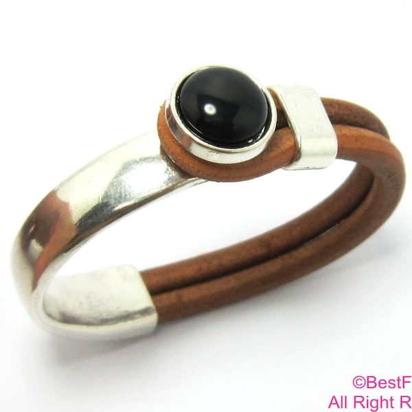 3sets Half cuff clasp, 10x5mm, Agate cabochon stud, Open hook clasp, Leather bracelet making - RH22