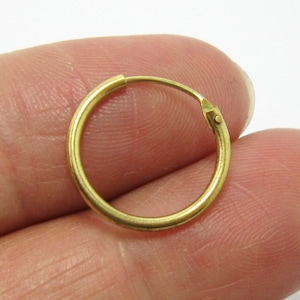 Round brass earrings hoops,  Minimalist earrings, 15x1.5mm Statement earrings, Circle earrings, Jewelry making - R1271