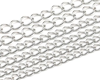 Stainless Steel Chain, Twisted Link Chain, Extender End, Bracelet Making, DIY Ornament, Necklace Chain, 3mm 4mm 5mm, Jewelry Supplies -S037