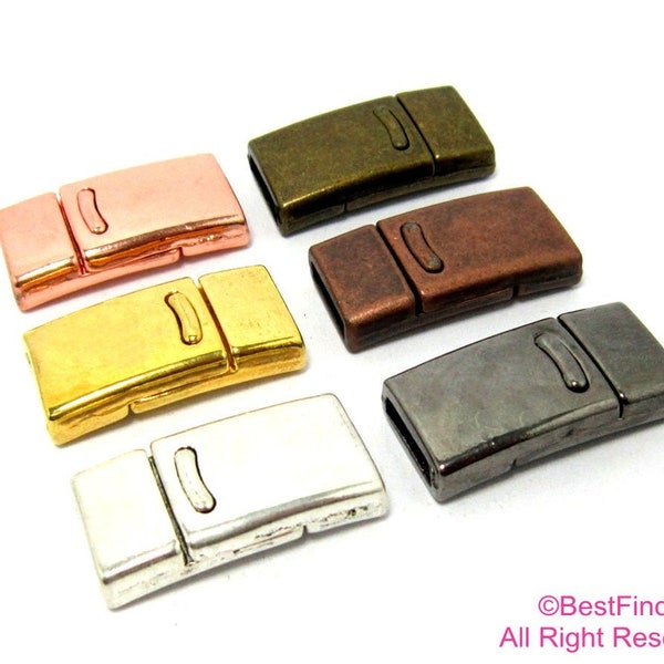 3pcs - Magnetic Clasps, 10mm Flat Leather Clasp, 10x2mm, Leather Bracelet Making - FC05