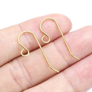 French Ear Wires, Simple Earring Hooks, Long Earring Wires, Earrings Making, Raw Brass, DIY Jewelry Supplies, 27x11mm - R2582