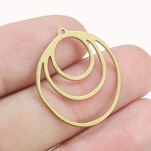 Triple Circle Earring Charm, Brass Charms For Jewelry Making, Necklace Pendant, Jewelry Supplies, 23.8x21mm - R1453